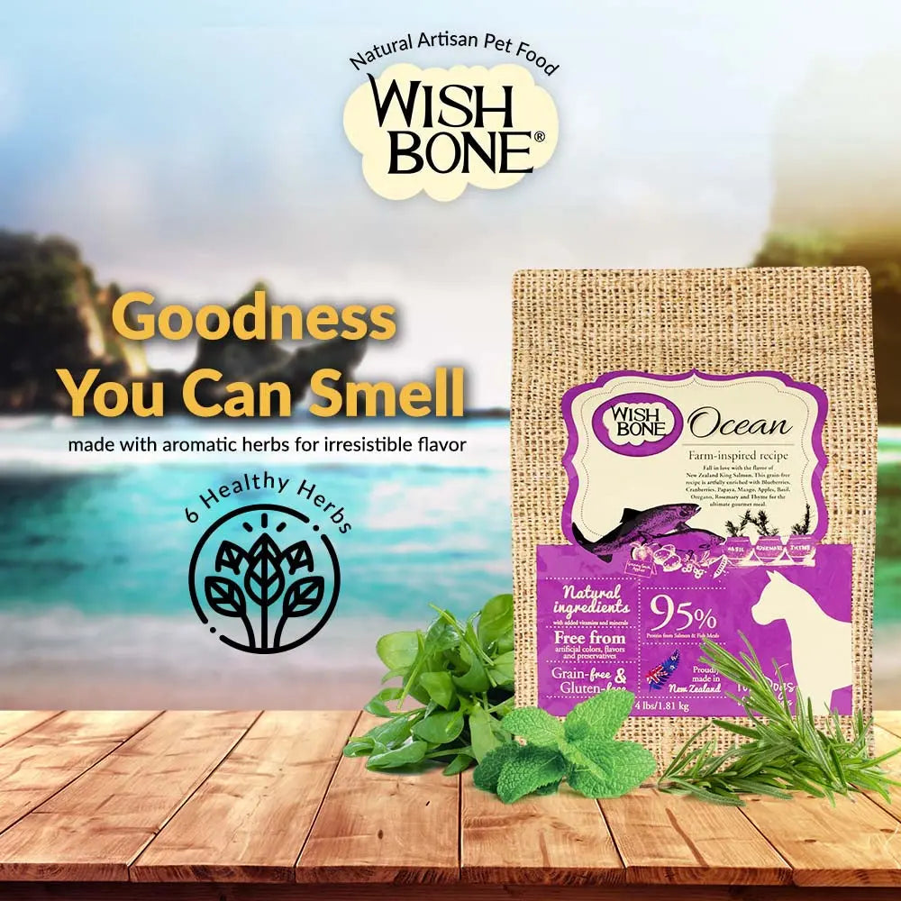 Wishbone Grain Free Ocean  Real New Zealand Salmon Dry Dog Food Wishbone