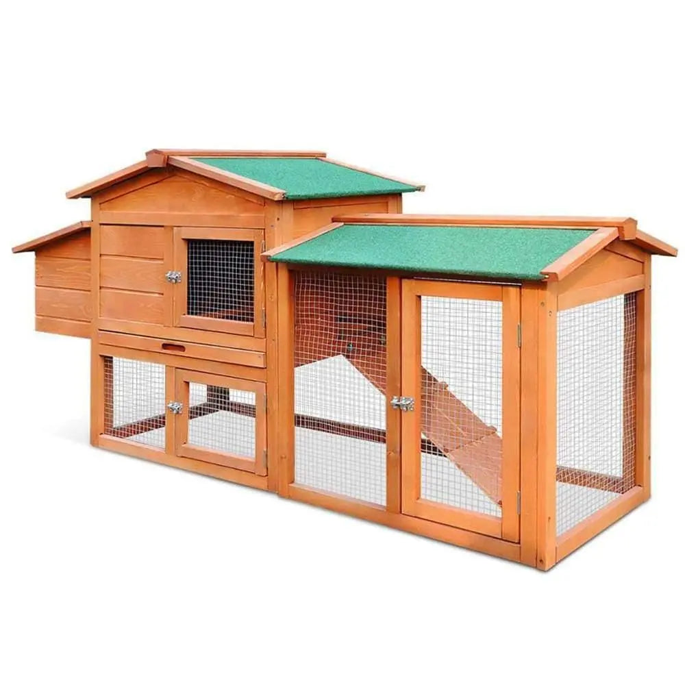 Wooden Chicken Run All-weather Hen House Easy Assembly Convenient Access Backyard Animal Rearing Talis Us