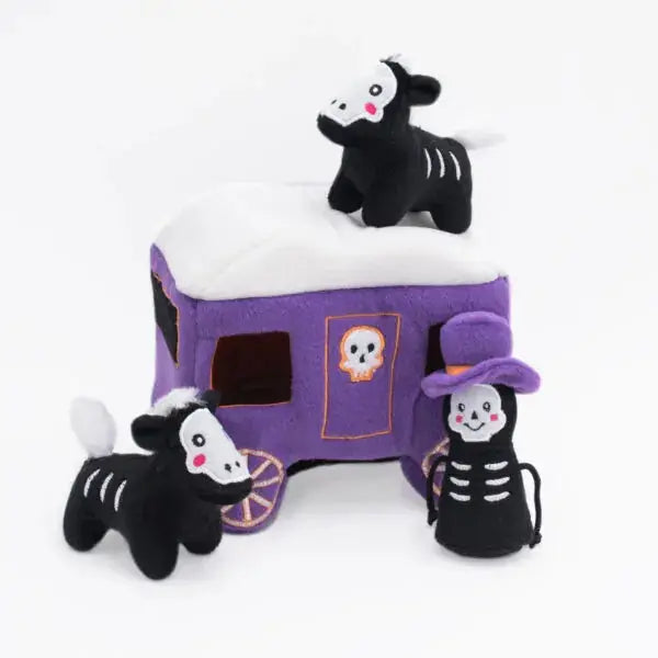 Zippy Paws Halloween Burrow Haunted Carriage Dog Toys Zippy Paws