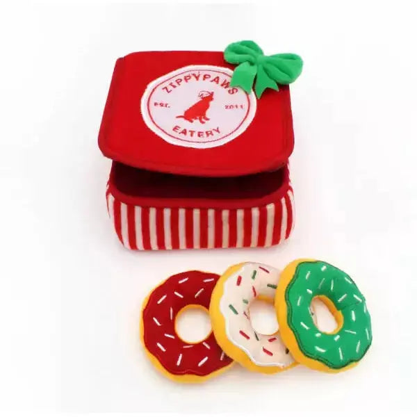 Zippy Paws Holiday Burrow Donutz Box Dog Toys Zippy Paws