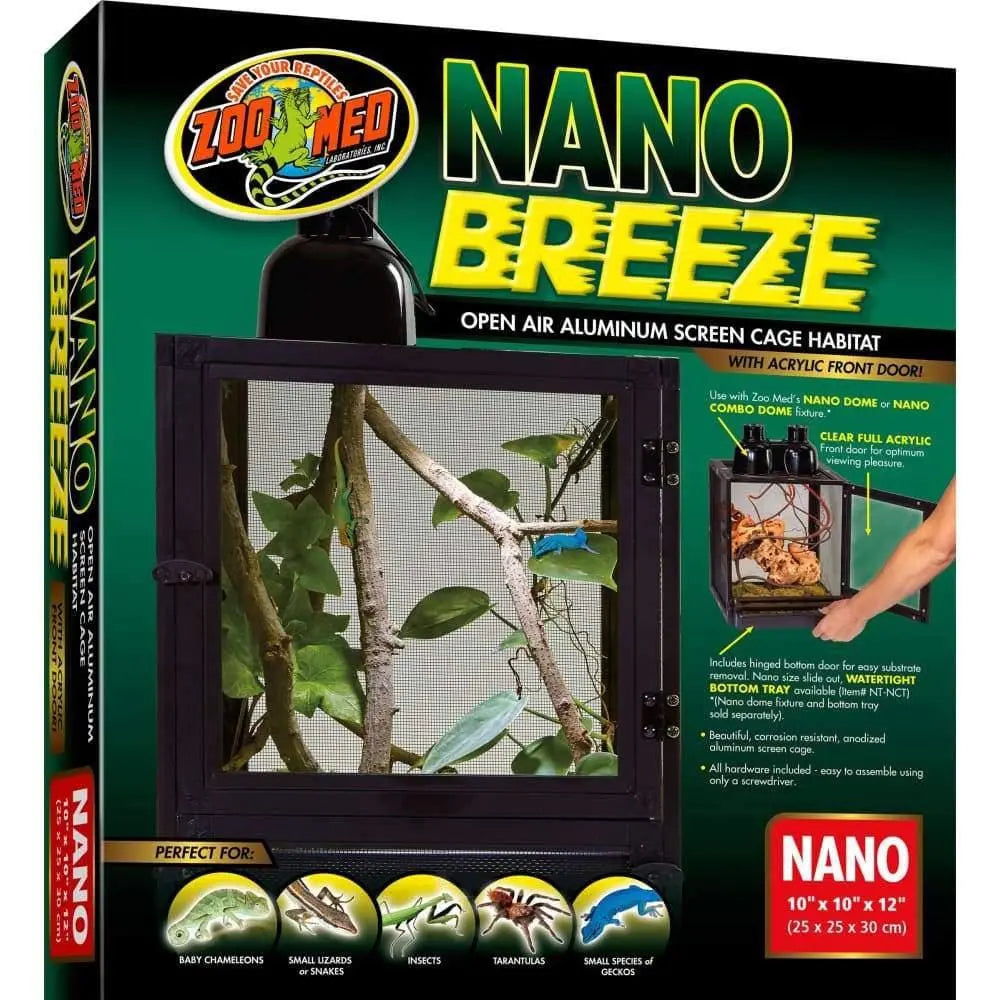 Zoo Med Nano Breeze Aluminum Screen Cage Black Zoo Med Laboratories