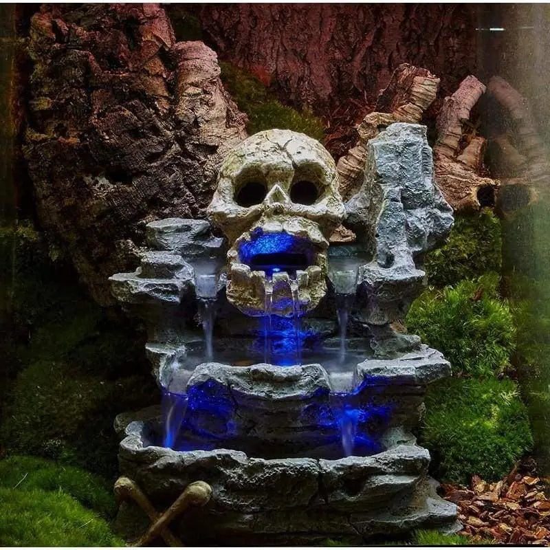 Zoo Med Natural Rock Rapids LED Skull Reptile Waterfall Terrariums Zoo Med Laboratories