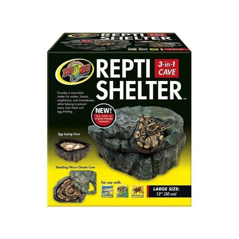 Zoo Med Repti Shelter 3-in-1 Cave Terrarium Hideaway Black Zoo Med Laboratories