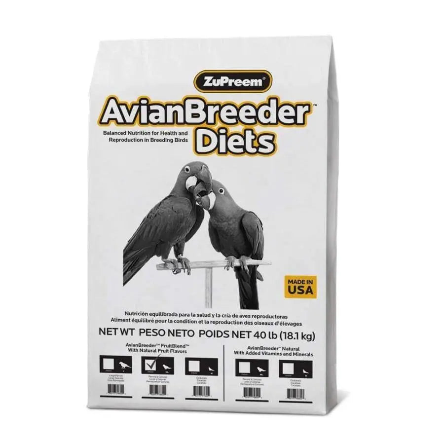 ZuPreem AvianBreeder FruitBlend Flavor Pelleted Bird Food for Parrots and Conures ZuPreem